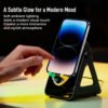 Haut-parleur Bluetooth à induction sans fil 5 en 1 180 ° Amplificateur de son stéréo rotatif support de téléphone portable à chargement sans fil mains libres