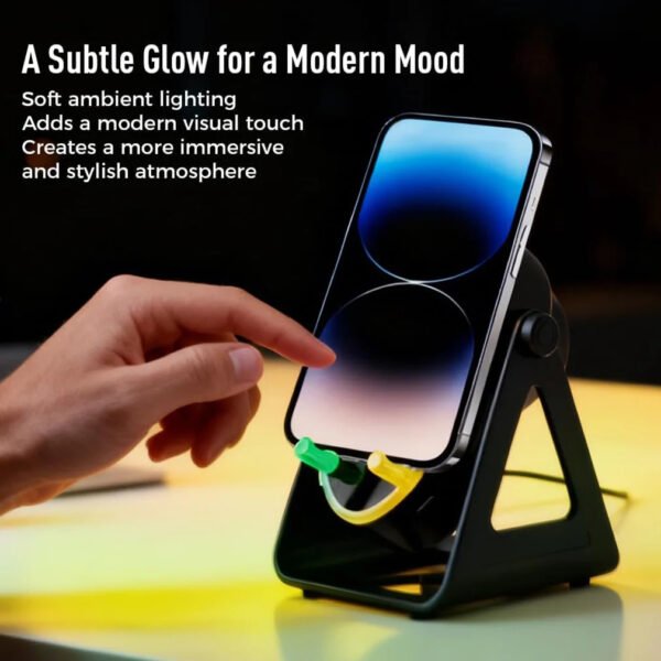 Haut-parleur Bluetooth à induction sans fil 5 en 1 180 ° Amplificateur de son stéréo rotatif support de téléphone portable à chargement sans fil mains libres