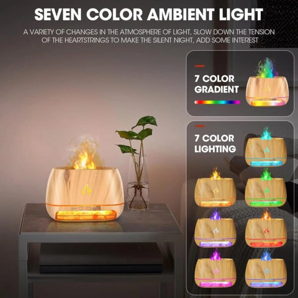 3 Diffuseur d'aromathérapie à 7 couleurs et lampe en pierre de sel rose