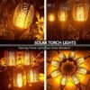4 Torche LED solaire rechargable a flamme de feu