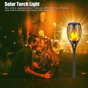 5 Torche LED solaire rechargable a flamme de feu