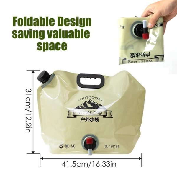 Sac à eau de grande capacité pour l'extérieur 8L pliable portable