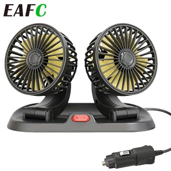 Ventilateur électrique automobile réglable à double tête de refroidissement de voiture 24V 360 °