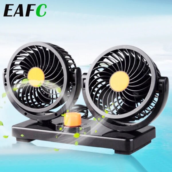 Ventilateur de voiture double tete électrique automobile DC 24V