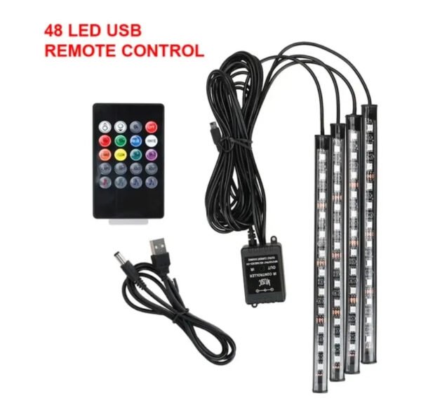 Lumières d'ambiance universelles RGB pour voiture 4 bandes LED
