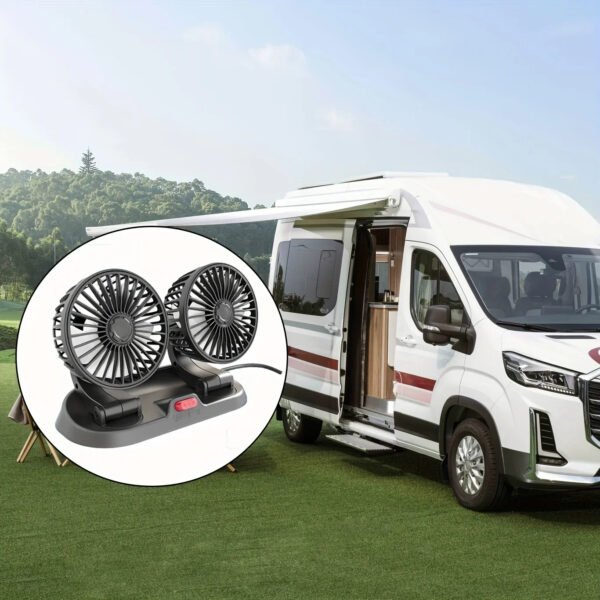 Ventilateur électrique automobile réglable à double tête de refroidissement de voiture 24V 360 °