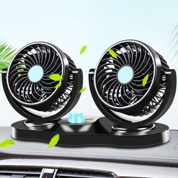 Ventilateur de voiture double tete électrique automobile DC 24V