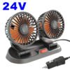 Ventilateur électrique automobile réglable à double tête de refroidissement de voiture 24V 360 °