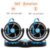 Ventilateur de voiture double tete électrique automobile DC 24V