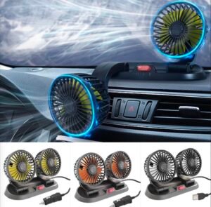 5798632598010531834_121 Ventilateur électrique automobile réglable à double tête de refroidissement de voiture 24V 360 °