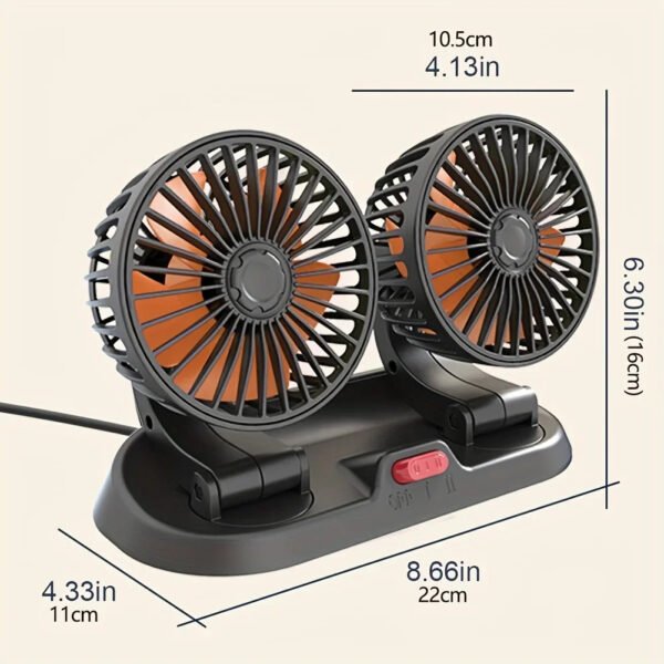 Ventilateur électrique automobile réglable à double tête de refroidissement de voiture 24V 360 °
